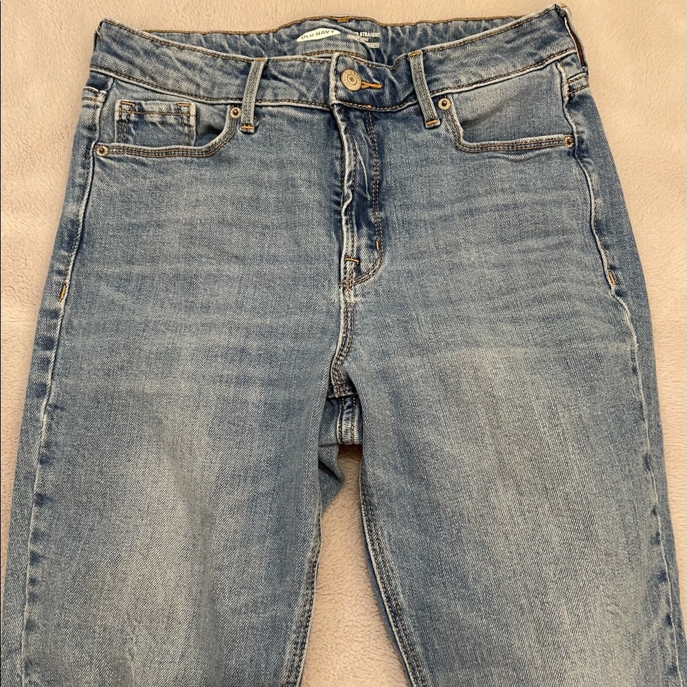 Old navy power straight high rise jeans.
